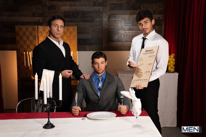 Sommelier Reese Rideout and Ashton Summers serve Shamu Azizam a feast
