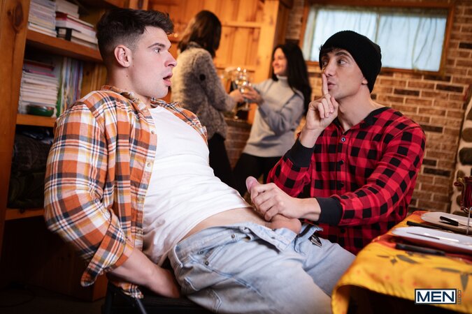Malik Delgaty and Liam Alyesto sneak away to the bedroom for a deep winter fuck