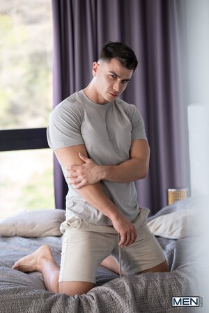 MrDeepVoice catches Joey Mills watching and joins Dean Young for a deep pounding