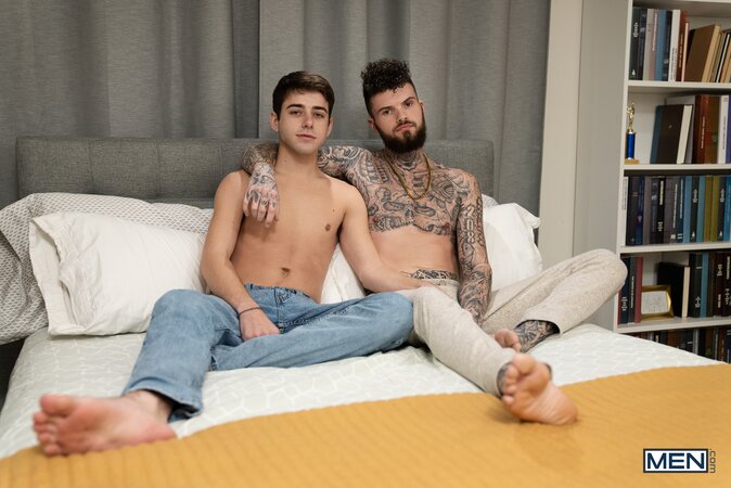 Joey Mills catches Hatler Gurius self fucking and ends up taking over himself