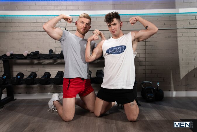 Matthew Ellis grabs the wrong protein shake and Trevor Brooks gives him a fresh one