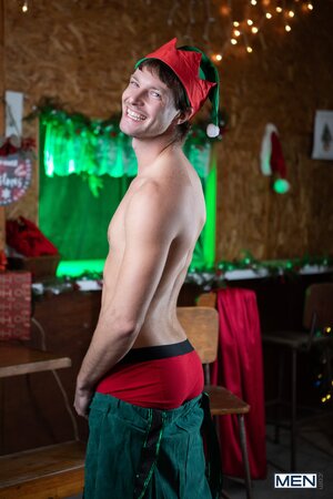 Daddy Cakes catches elf Benjamin Blue testing a toy and claims his Christmas reward