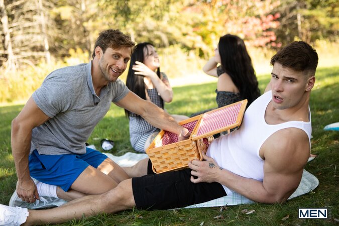 Malik Delgaty sneaks off from the birthday picnic for car sex with Dom King