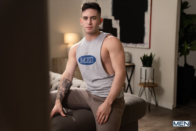 Trevor Brooks distracts gamer Dom King under a blanket before riding him hard