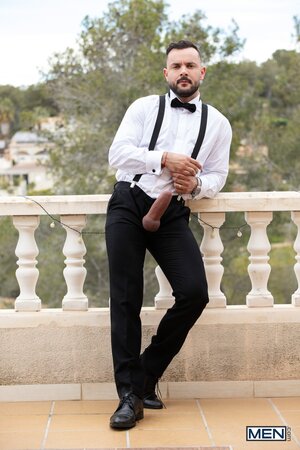 Sir Peter makes the first move on Allen King and turns the tuxedo date filthy