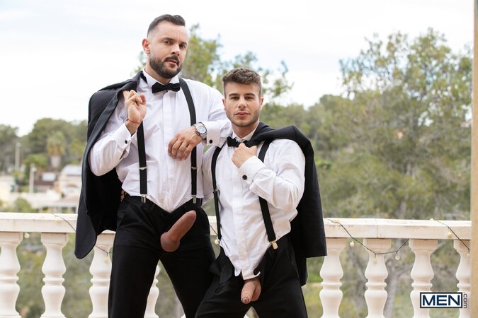 Sir Peter makes the first move on Allen King and turns the tuxedo date filthy