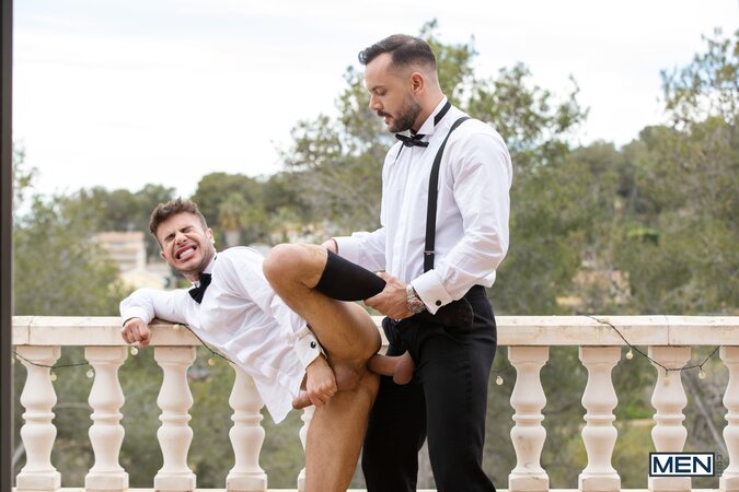 Sir Peter makes the first move on Allen King and turns the tuxedo date filthy