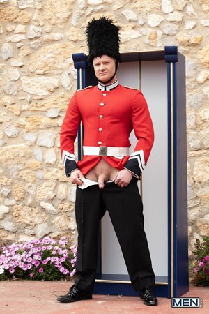 MrDeepVoice teases palace guard Cole until both sneak away for a private reward