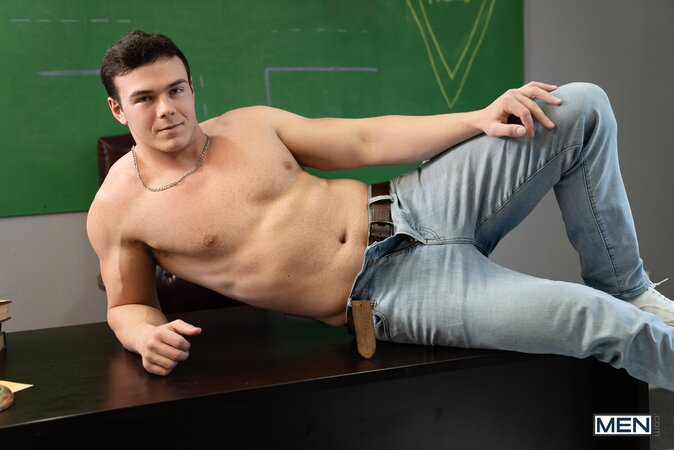 Instructor Johnny Donovan gives student Clark Reid a wild desk lesson