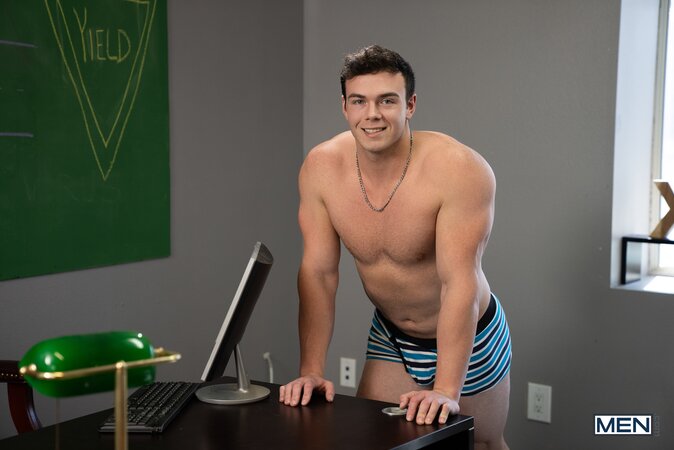 Instructor Johnny Donovan gives student Clark Reid a wild desk lesson