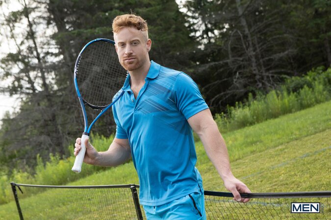Tennis player Malik Delgaty serves opponent Tim James a hard doggystyle fuck