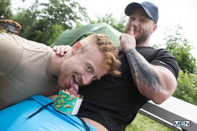William Seed double books a campsite with Tim James and fucks him on the grass