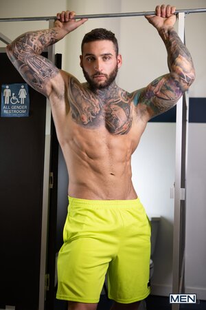 Malik Delgaty Johnny Donovan and Tony D'Angelo destroy a bathroom stall threesome