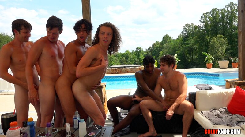 Colby Chambers Mickey Knox and five guests turn the pool into a bareback orgy