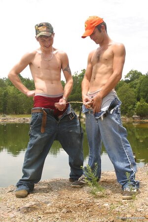 Jeremiah Johnson and Cody takes a piss outdoors