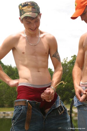 Jeremiah Johnson and Cody takes a piss outdoors