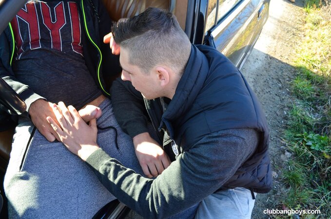 Eager twinks porking in the car