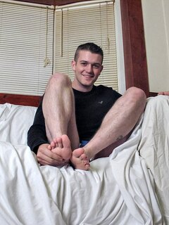 Bryce Corbin shows off his feet and cock