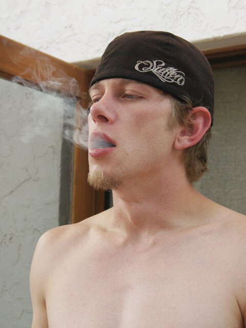 Ian Madrox smokes and strokes his hard cock!