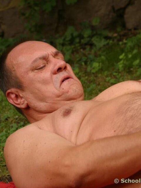 Mature gay fucking outside