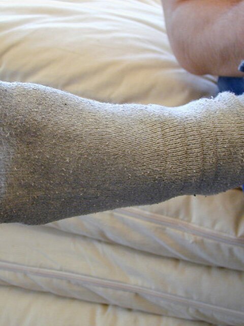 David teases with his smelly sport socks and playful feet