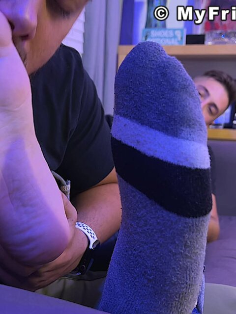 Dallas gets a surprise foot massage from roommate Dimitri