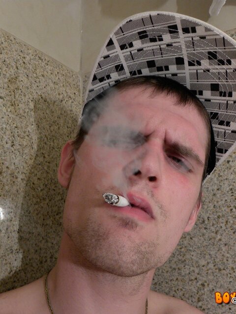 Twink Nolan enjoys a solo shower while smoking