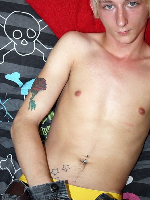 Slim twink Max Brown teases and jerks off for the camera