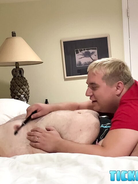 Chubby Bryce discovers his ticklish side with Matt's expert hands