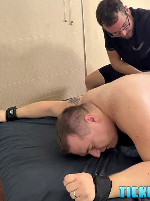 Matt laughs and squirms as CDubs shows off his tickling skills on him