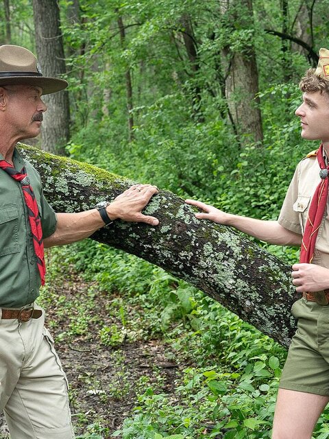 Scoutmaster Reece Scott fucks Canyon Cole hard against a tree