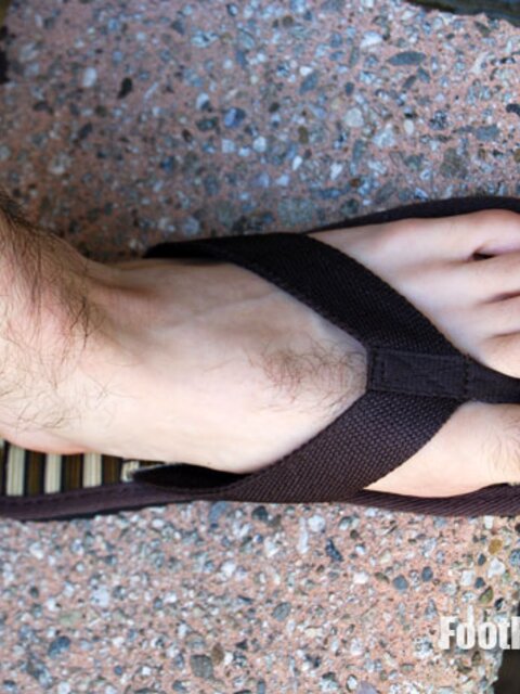 Joseph teases with his size 11 feet and hairy legs