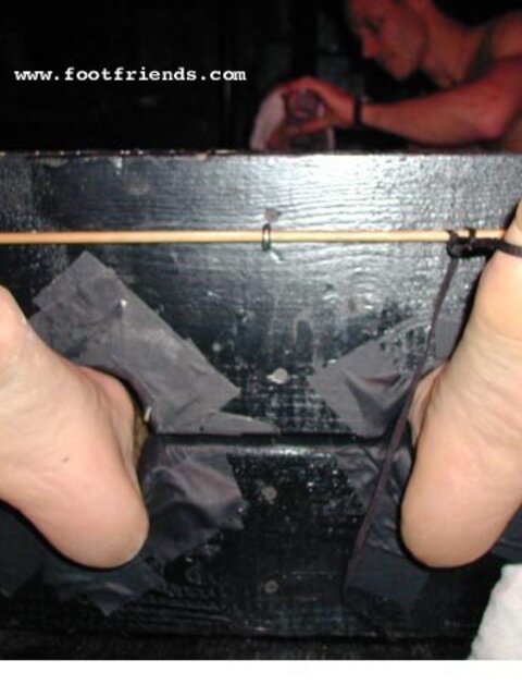 Andy's size 18 feet are bound and tickled