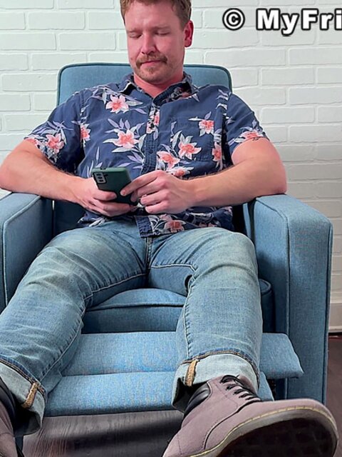 Russ takes off his shoes and socks to display his delectable feet