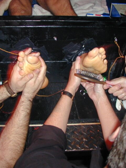 Bart and Mike get tied and tickled at the party with Mick