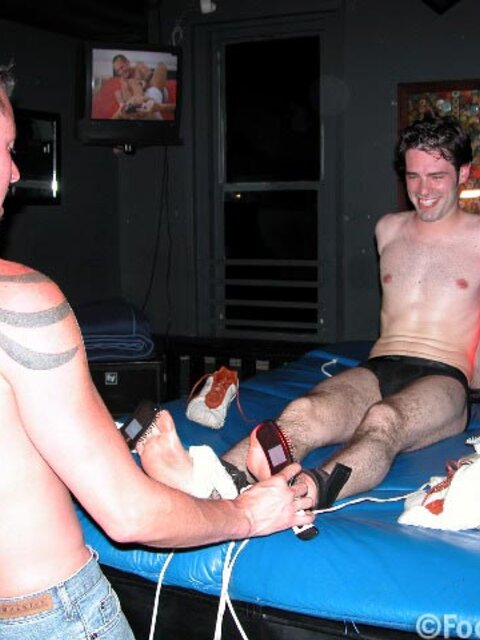 Andrew enjoys tickling sweet Christopher's smooth feet and body