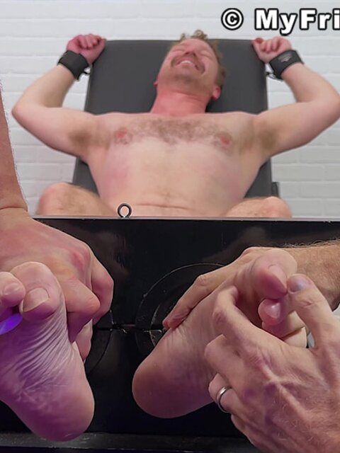 Girth tickles Russ entire body while he is restrained