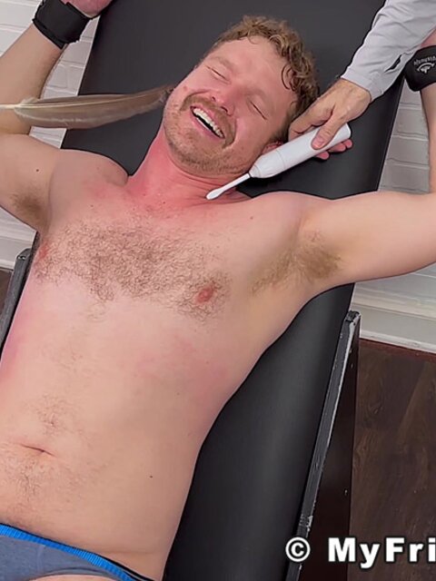 Girth tickles Russ entire body while he is restrained