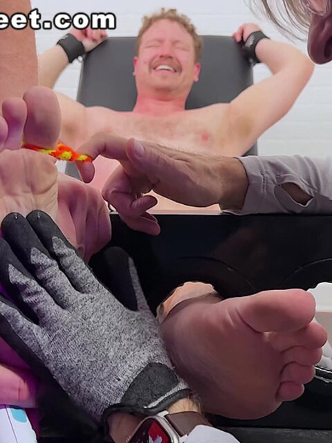 Girth tickles Russ entire body while he is restrained