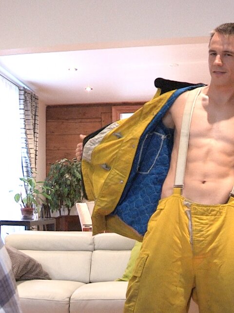 Ricky strips as fireman and jerks off for Pascal