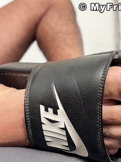 Tony Genius wiggles his size 11 feet after beach