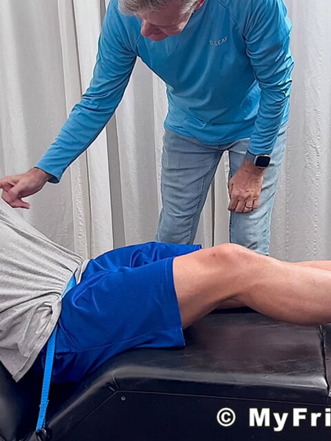 Dan Edwards tickles Travis Maverick’s feet and he laughs
