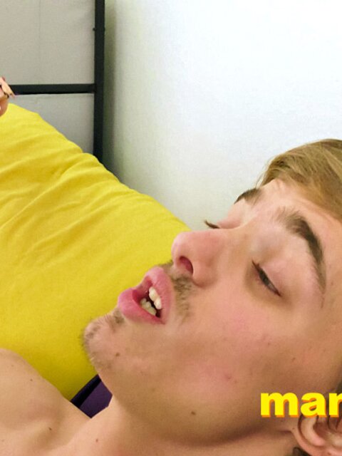 Frank Funsize licks tiny guy on his wet tongue