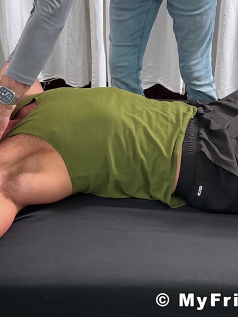 Dan Edwards and friend tickle Maui until he cracks