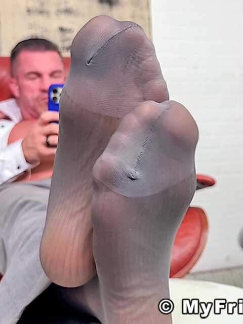 Braden Charron shows his sheer socks for your pleasure