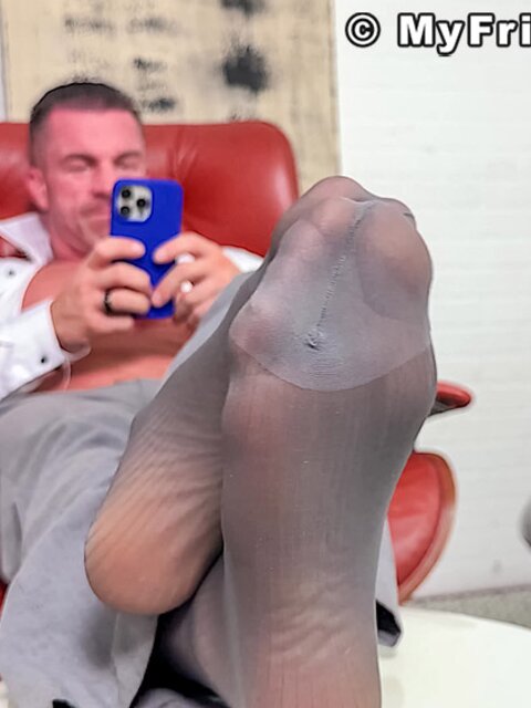 Braden Charron shows his sheer socks for your pleasure