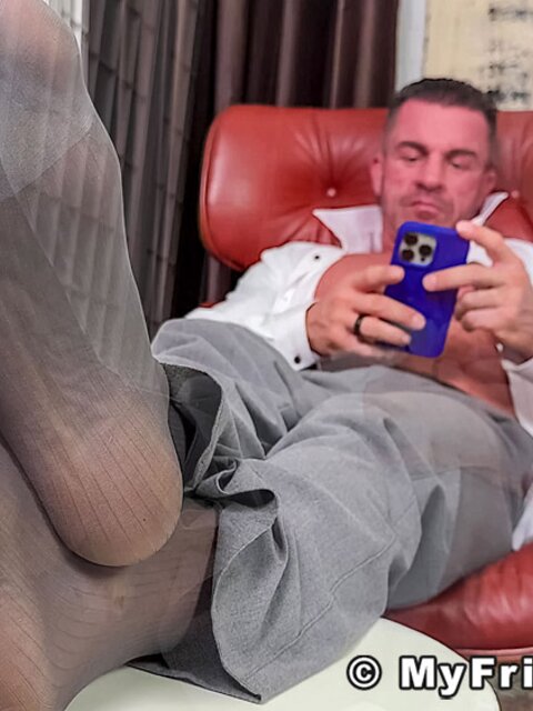 Braden Charron shows his sheer socks for your pleasure