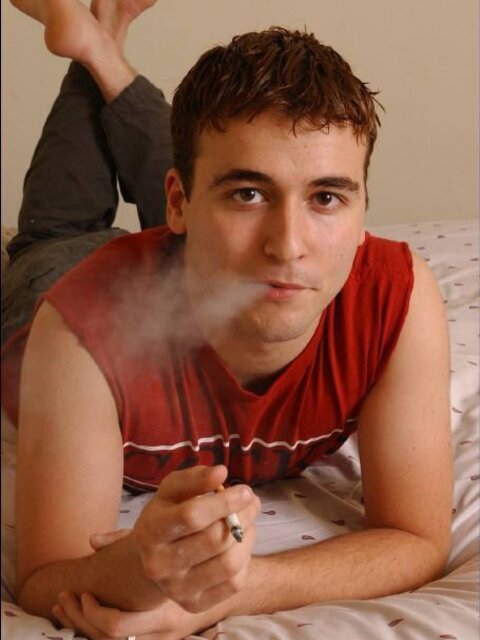 Mike chain-smokes and cums hard in solo session