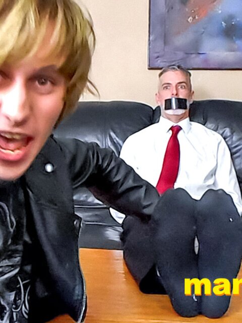 Elis Ataxxx dominates Richard Lennox with bondage and foot tickling