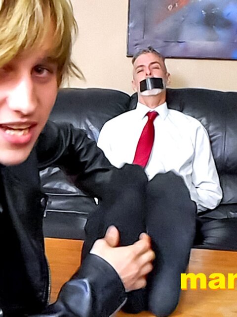 Elis Ataxxx dominates Richard Lennox with bondage and foot tickling